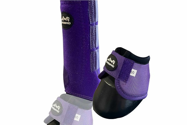 SET – AlpenPad – 2x EquiShield Gamaschen + 2x EquiShield Hufglocken – lila