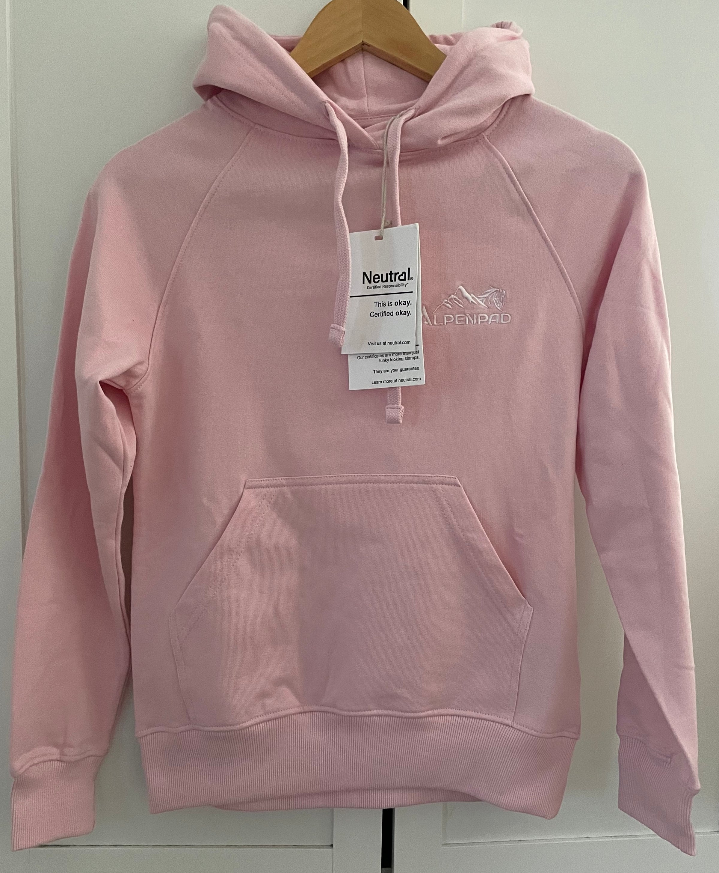 AlpenPad Ladies Hoodie light pink aus Bio Baumwolle - Horse_Art_Bodensee