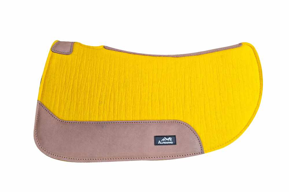 *B-Ware* AlpenPad 2.0 – Roundskirt Westernpad 70 cm – Gelb / helles Leder