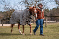 *Shooting-Ware* AlpenPad – Fleece Horsecooler / Abschwitzdecke Leo & schwarz 145 cm