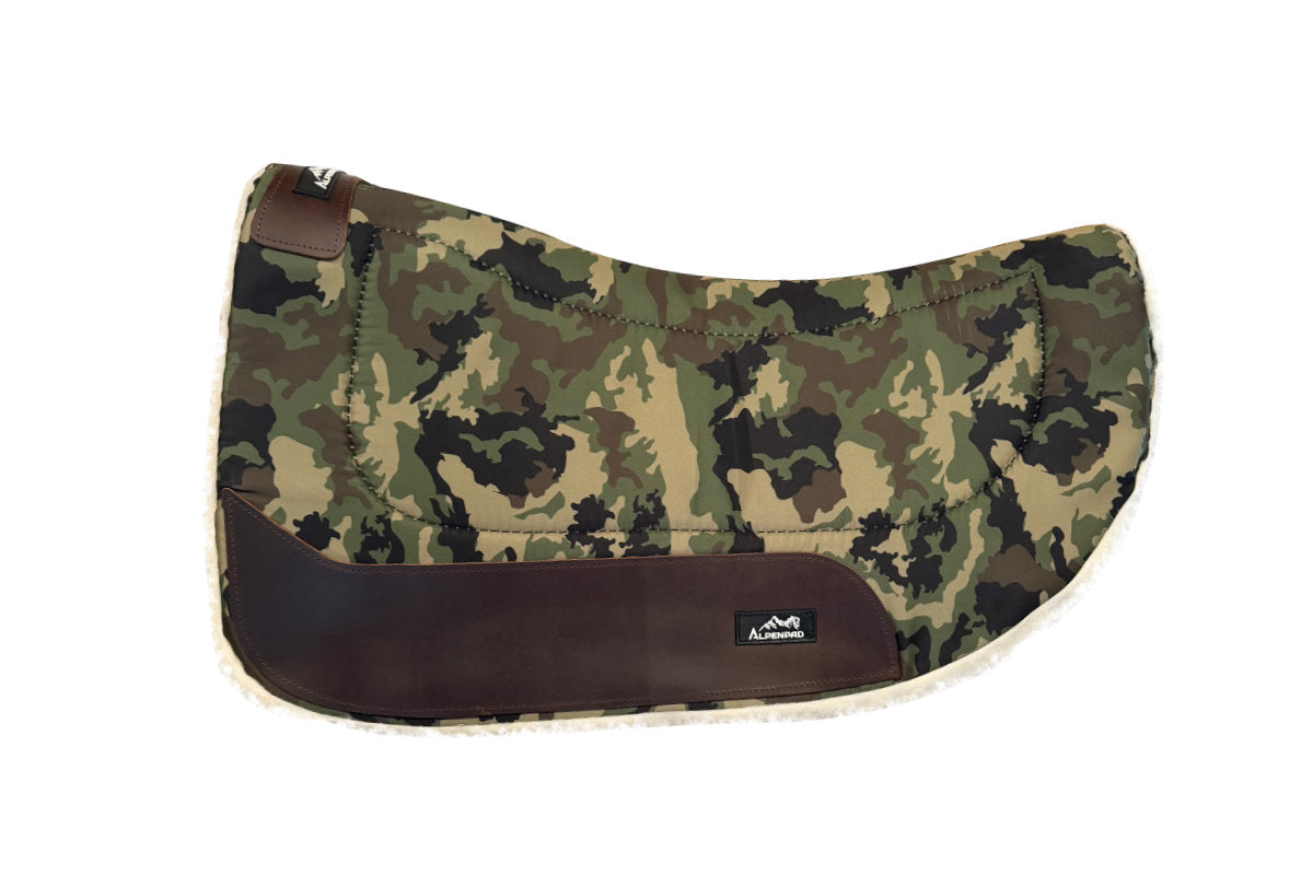 AlpenPad Working Line – Roundskirt 70 cm / Canvas Pad mit Fellunterseite – Green Camouflage