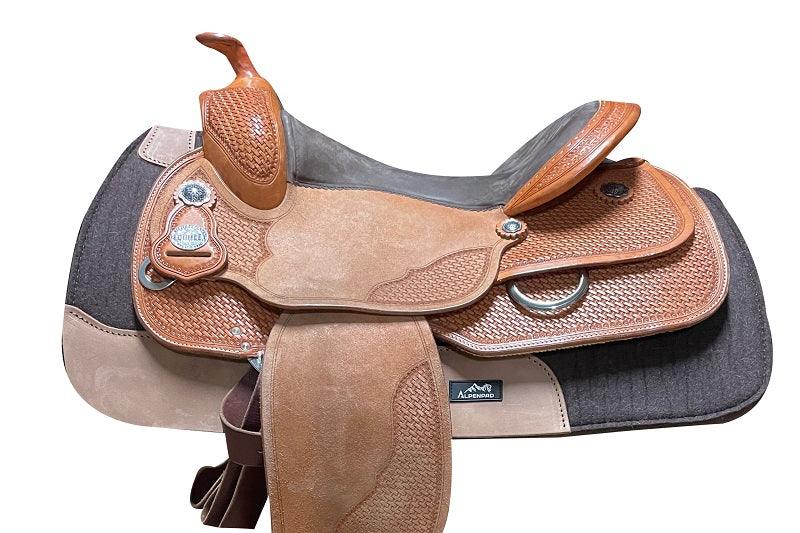 AlpenPad 2.0 – High Quality Westernpad – Kastanie / Roughout Leder