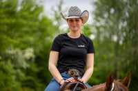 AlpenPad – Besticktes Baumwoll Shirt  – Schwarz - Horse_Art_Bodensee