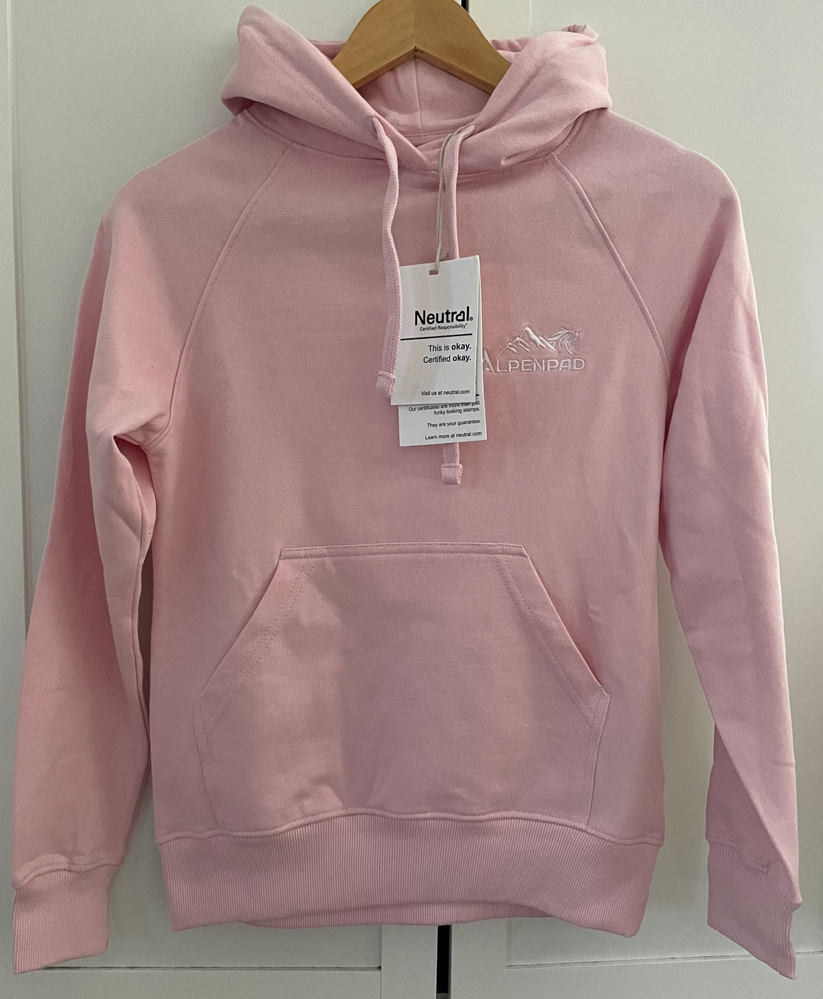 AlpenPad Ladies Hoodie light pink aus Bio Baumwolle - Horse_Art_Bodensee