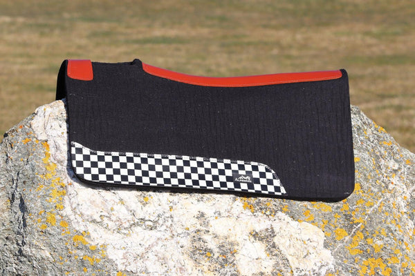 Westernpad schwarz mit bedrucktem Leder